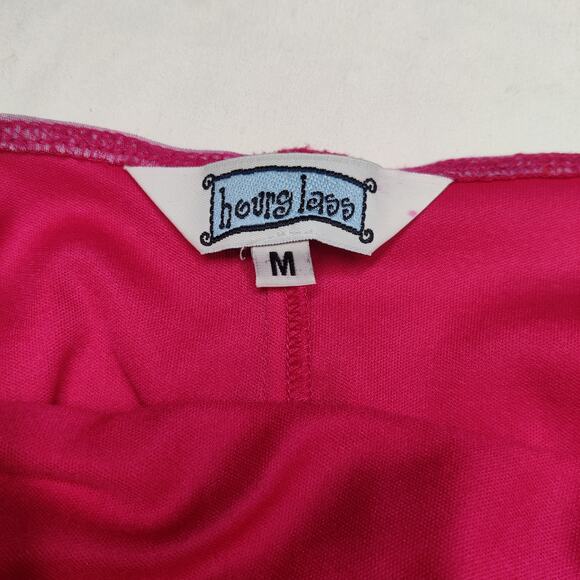 Vtg Y2K Hourglass Pink Floral Fairy Babydoll Sparkle Midi Mesh Slip Dress XS / S - Picture 6 of 11